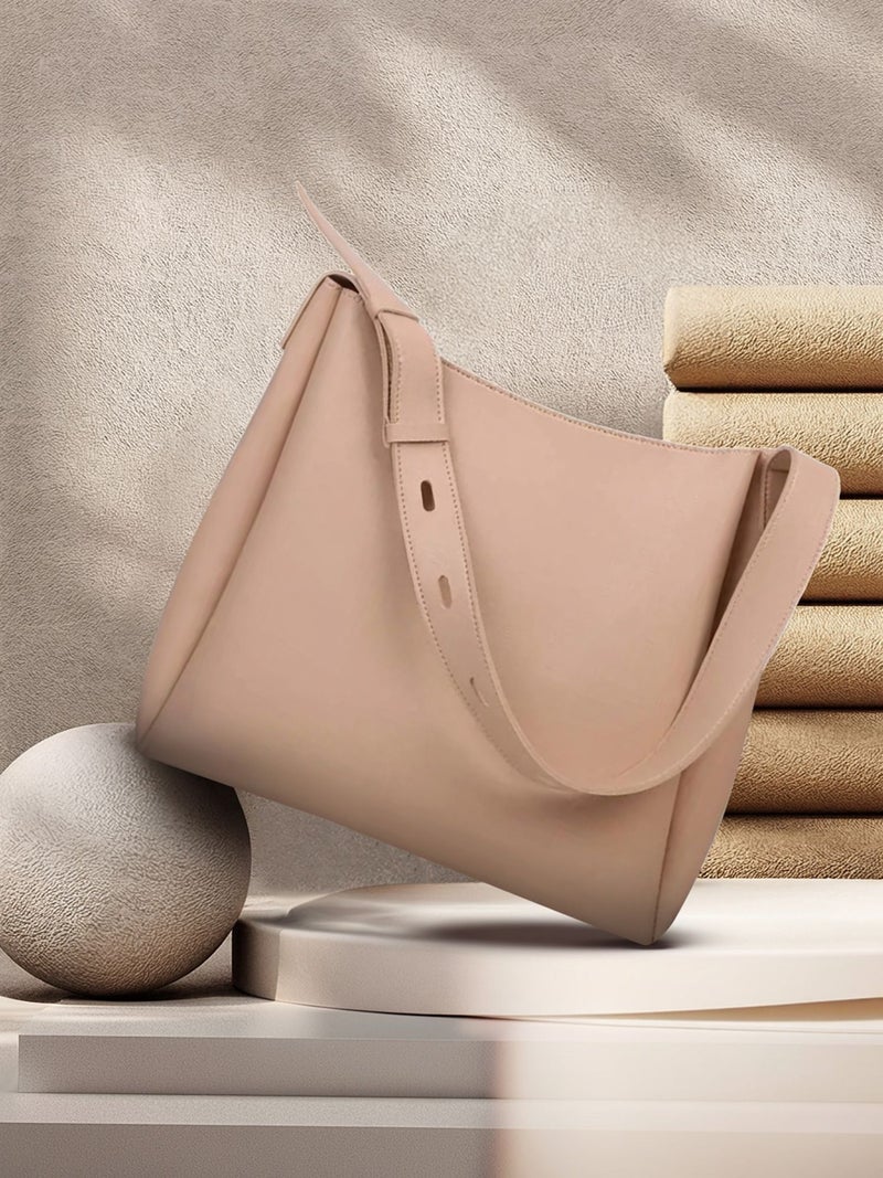 Osman Beige PU Leather Tote Bag for Women - Image 1